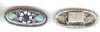 1 29x13mm Blue Floral Antique Silver Oval Slider